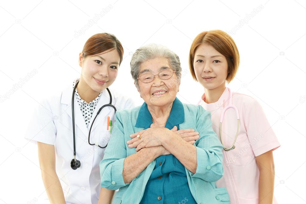 Senior meeting with a doctor in a medical clinic.